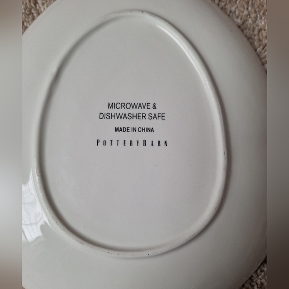 Pottery Barn Easter Egg Shaped Bunny Floral Plates Set of 5 - Picture 5 of 5